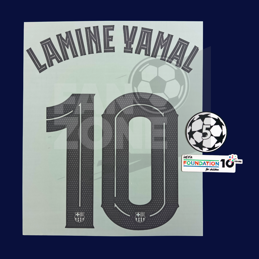 Kit LAMINE YAMAL #10 | Numeración y Parches Champions League – FC Barcelona Jersey Visita 2025/26 player issue · Versión Jugador