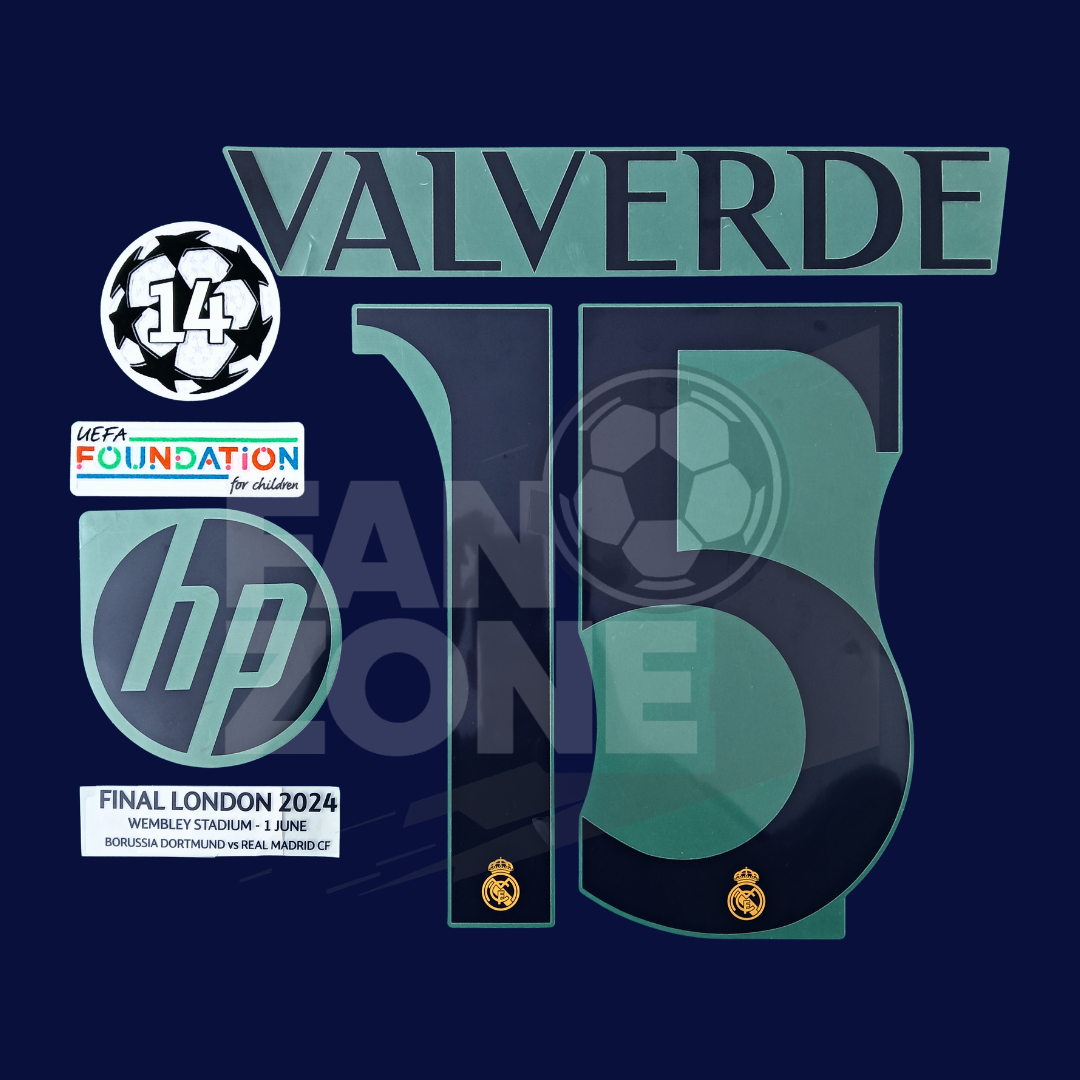 Full Kit Federico "Pajarito" VALVERDE Real Madrid Local – Final Champions League 2024