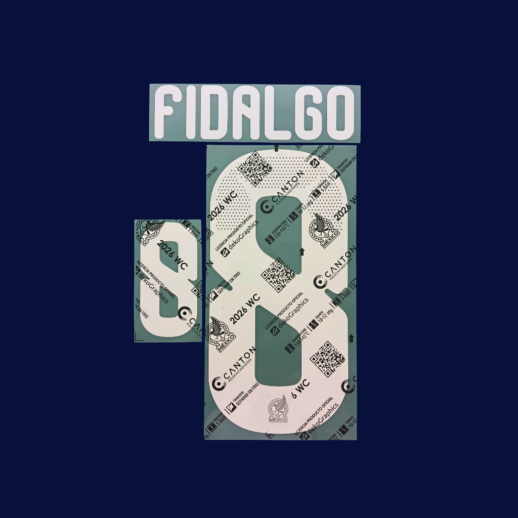Numbering A.FIDALGO #8 Mexico LOCAL 2026 | Canton player version