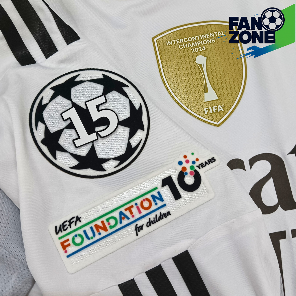 Kit REAL MADRID parches Champions League– Intercontinental Sporting iD Cromotransfer 2025/26| version jugador