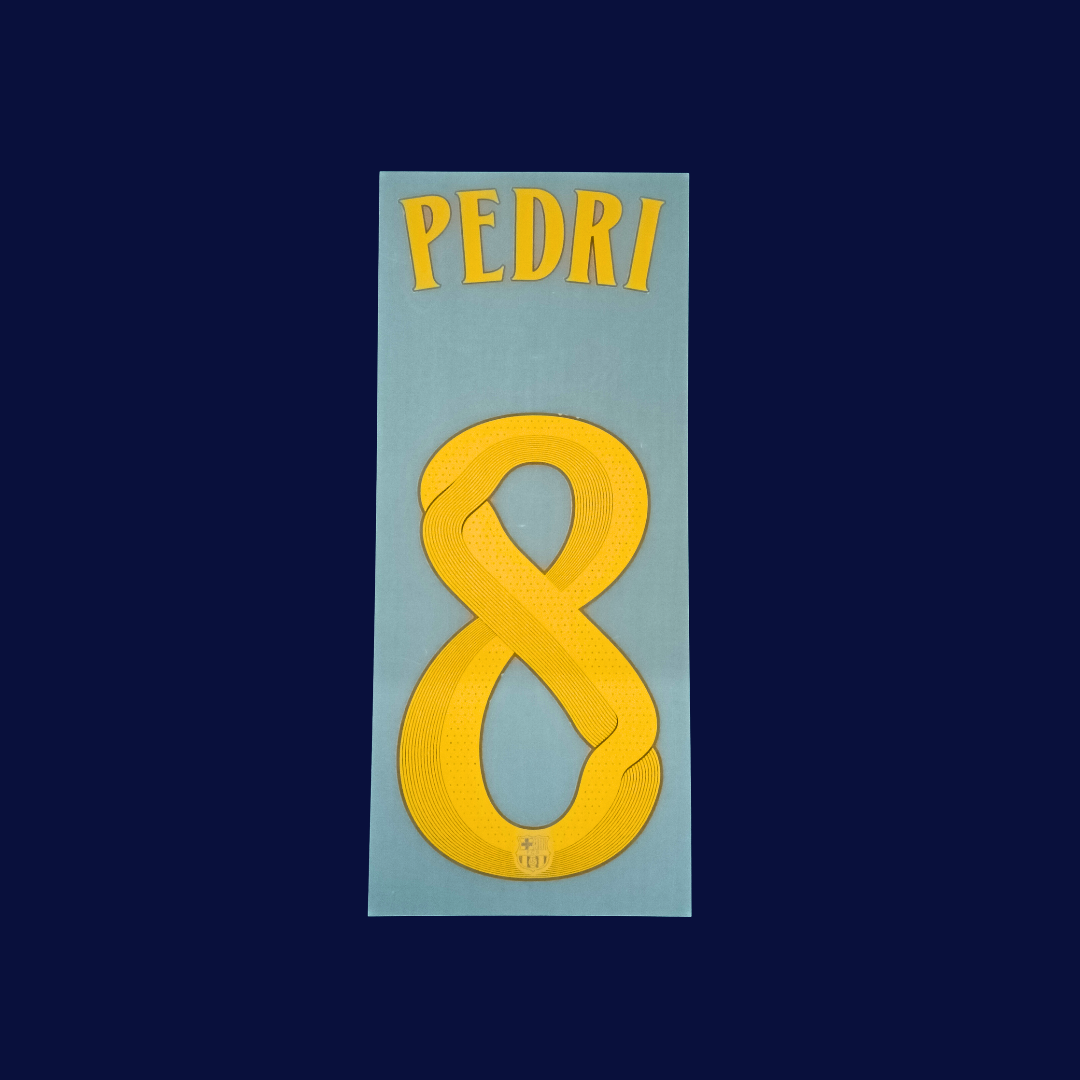 PEDRI #8 FC Barcelona 2026/27 Home Numbering | Modernista Player Issue Stahls