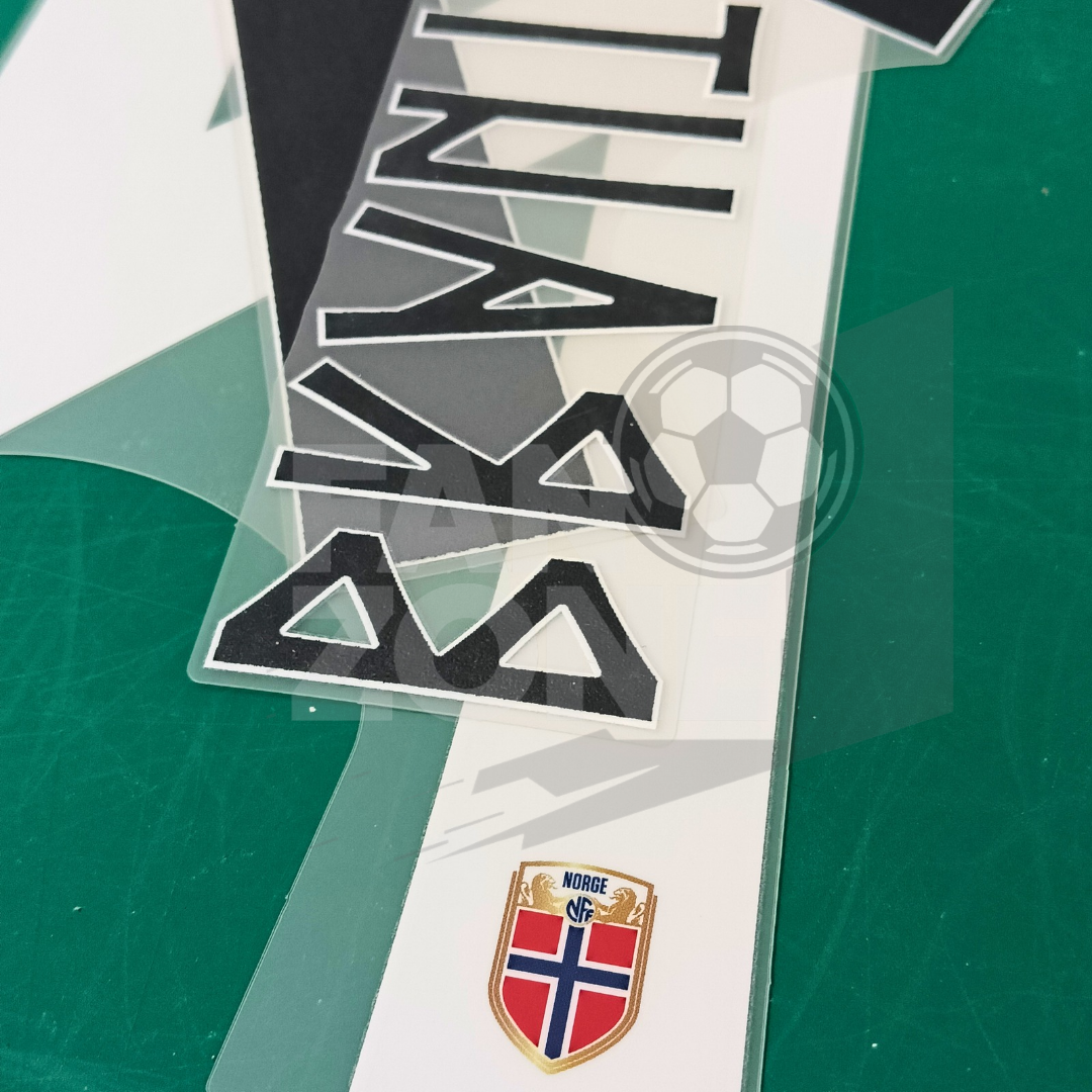 Numeracion HAALAND Noruega local 2026/27 | Debut | Name Set Avery Dennison
