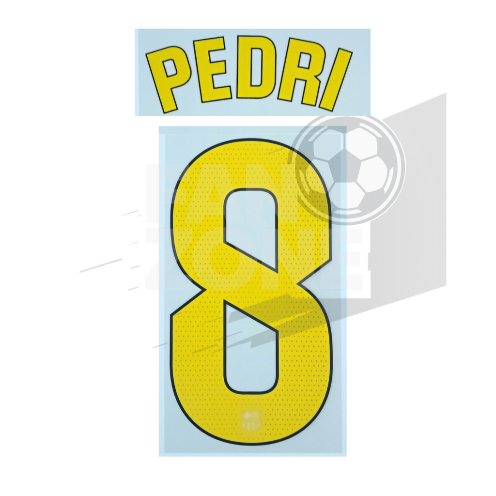Official Pedri #8 Name Number Set – FC Barcelona home Kit 2025/26 | La Liga Player issue Stahls TPT