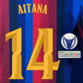 **PRE VENTA** Kit Numeración AITANA #14 + Parches Womens Champions League FC Barcelona 2026/27 local | Player Issue Stahls