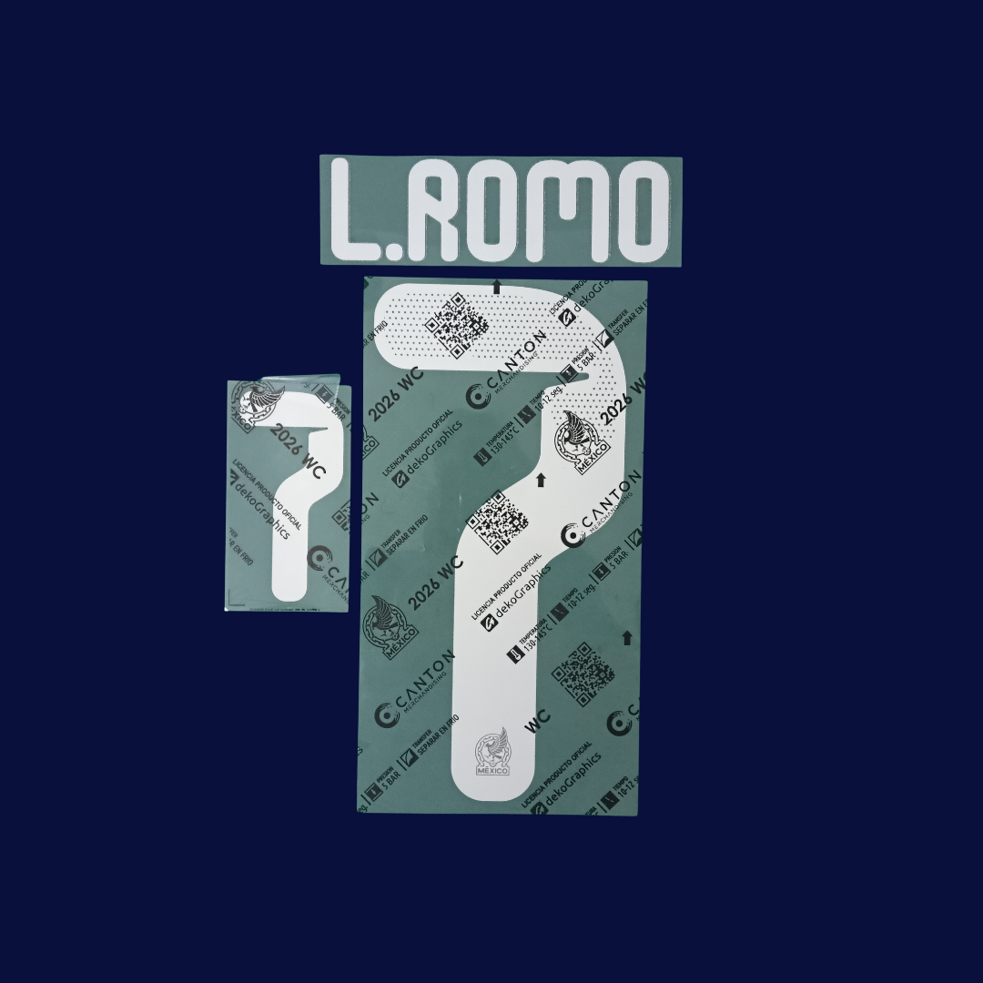 Numeración LUIS ROMO  #7 México LOCAL 2026 | Canton version jugador