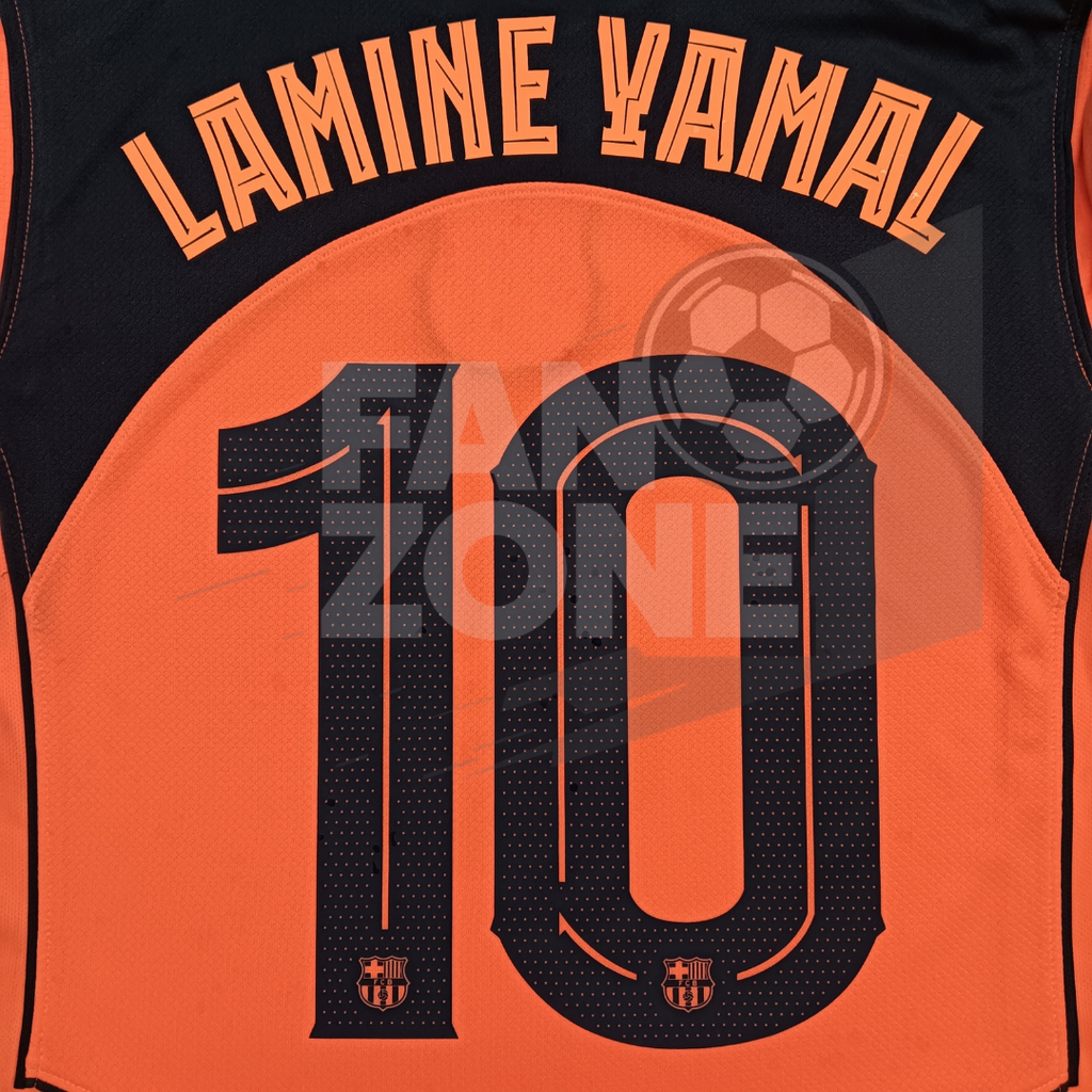 Official Lamine Yamal #10 Name Set – FC Barcelona Third Kit 2025/26 | Champions League cup Player issue Stahls TPT
