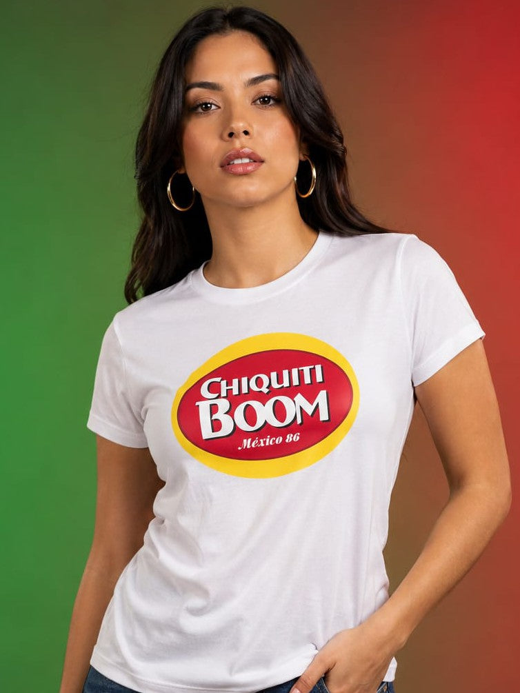 Playera PUNCH® Chiquiti Boom México 86 para Dama | Edición Retro Mundi