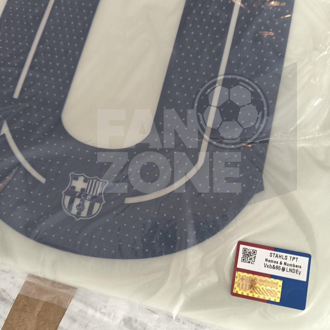 Official Lamine Yamal #10 Name Set – FC Barcelona Third Kit 2025/26 | Champions League cup Player issue Stahls TPT