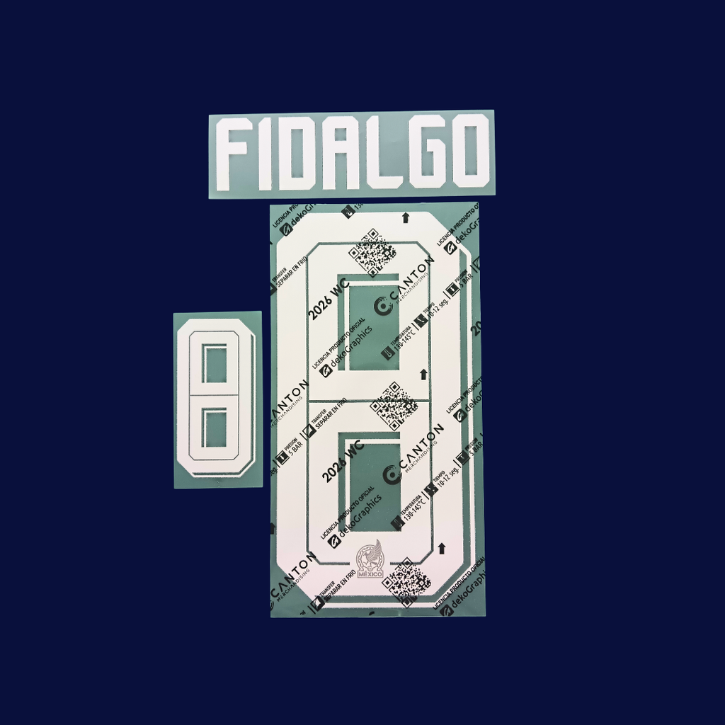 Numbering Alvaro A. FIDALGO #8 Mexico THIRD World Cup 2026 | Player version canton
