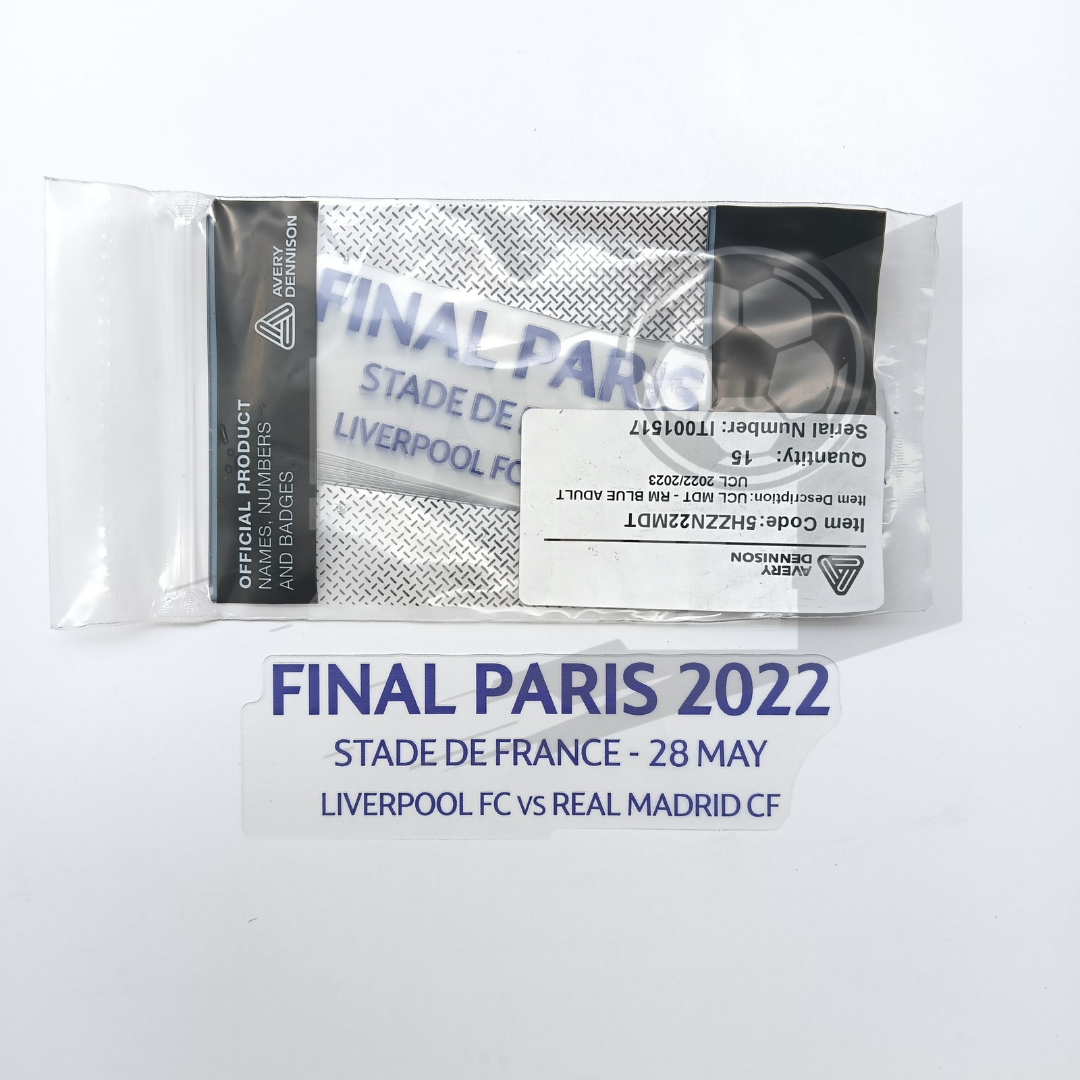 Official MDT PARIS 2022 –Real Madrid 2021/22 home kit |Champions League Final Avery Dennison