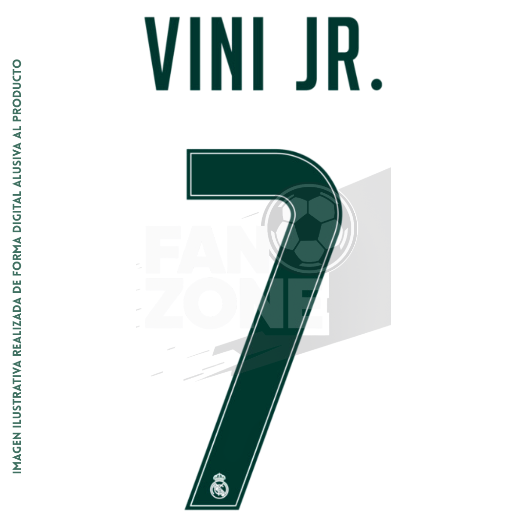 Numeración VINI JR #7 Real Madrid 2026/27 local | Copa Champions League | Avery Dennison