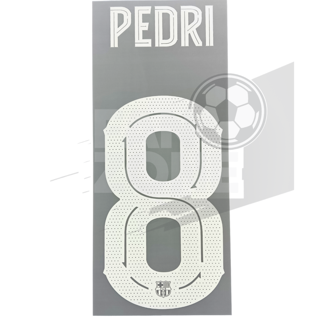 Official Pedri #18 Name Set – FC Barcelona home Kit 2023/24 | Champions League cup Player issue Stahls TPT