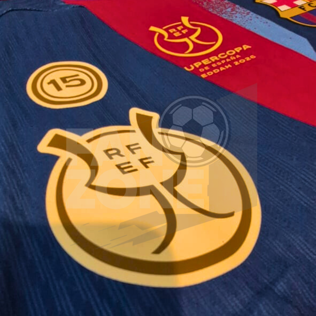 Kit LAMINE YAMAL Numeración y Parches Supercopa de España 2026 | Player Issue Stahls TPT