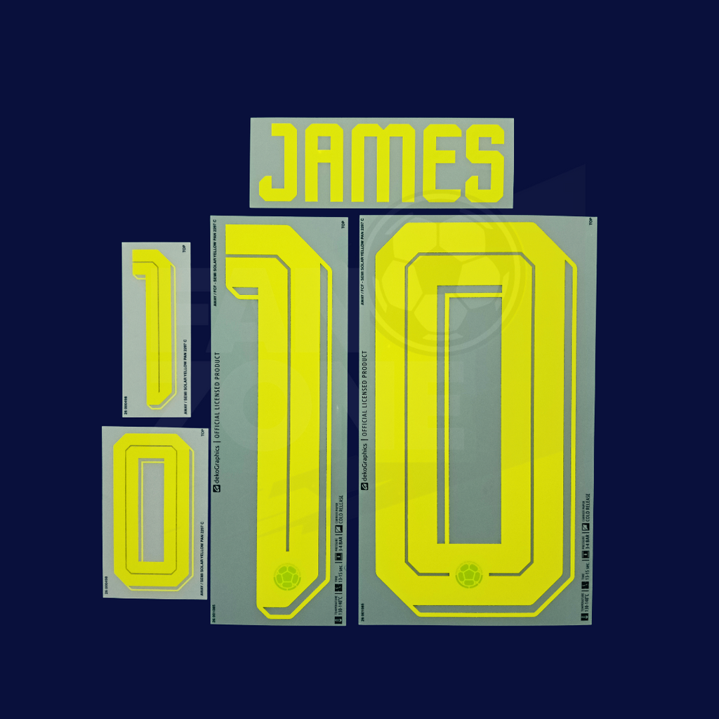 Numeracion JAMES #10 Colombia Visita 2026/27 | Name Set Deko Graphics