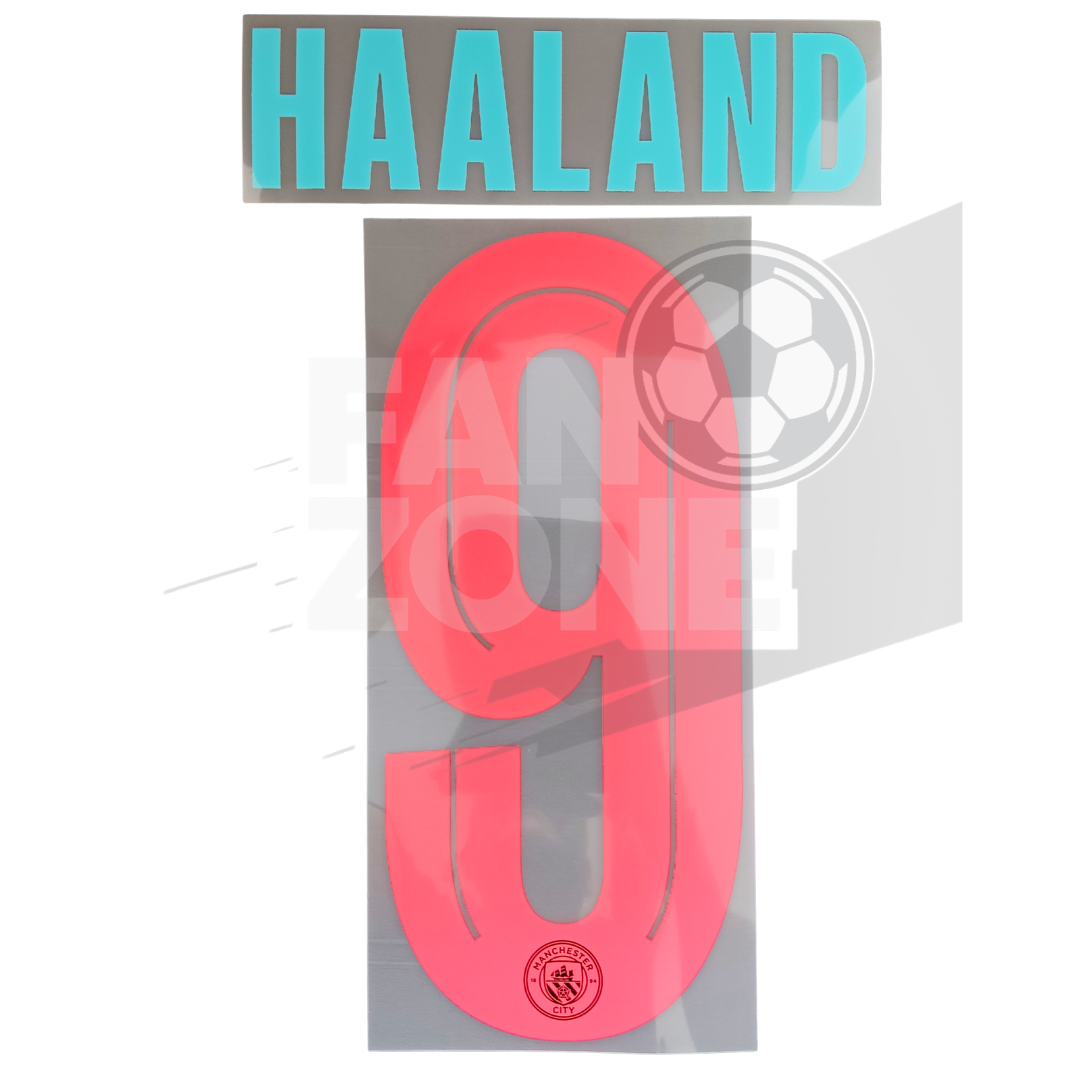 Estampado numeración HAALAND Manchester City Champions visita Sporting iD 23/24 adulto