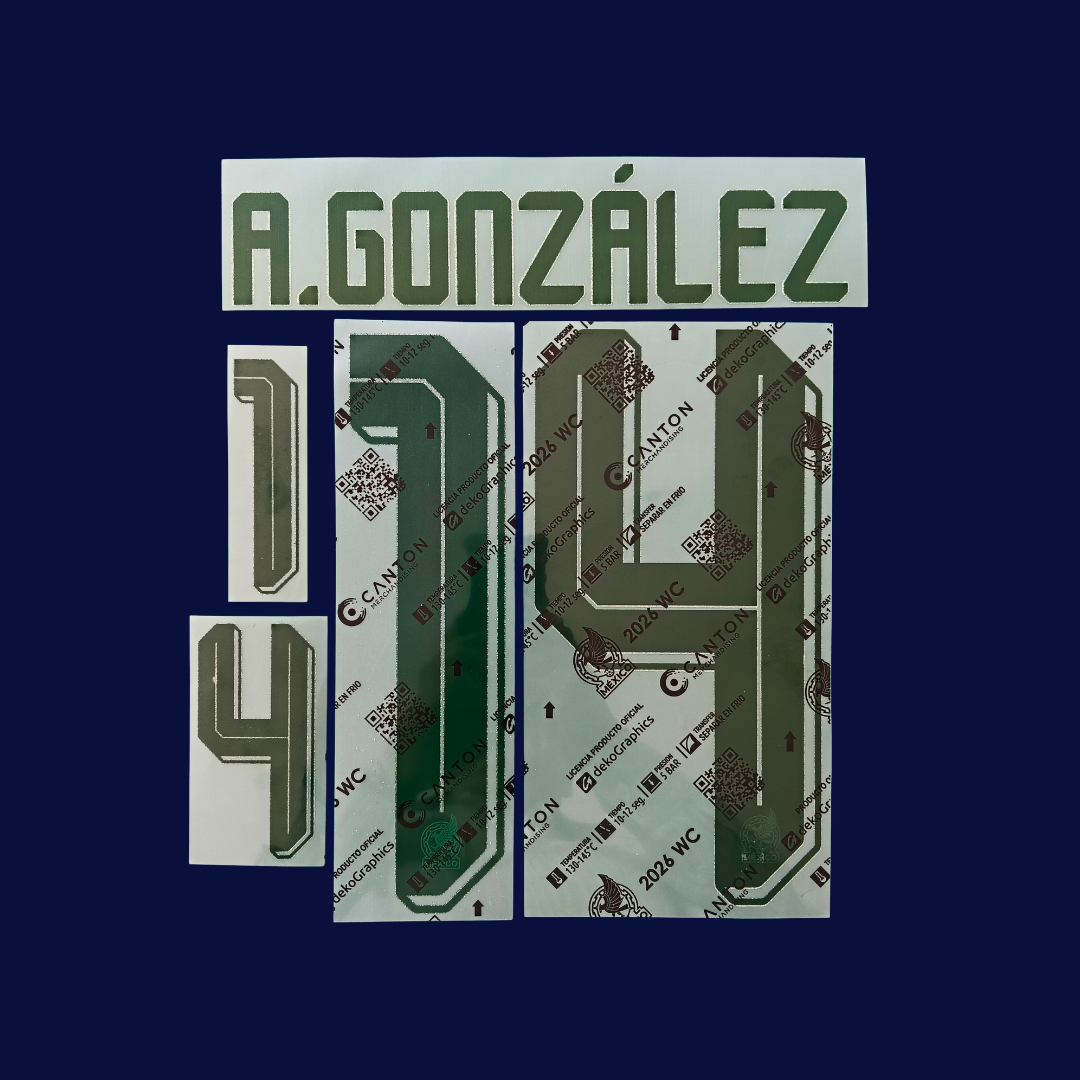 Numeración Hormiga A. GONZALEZ #14 México visita 2026 | Canton version jugador