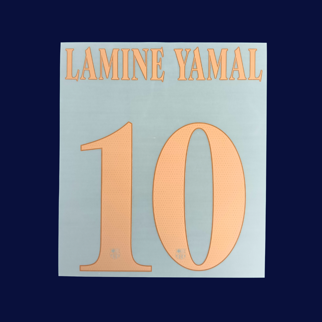 Numeración LAMINE YAMAL #10 FC Barcelona 2026/27 visita copa UCL| MAMBA Player Issue Stahls