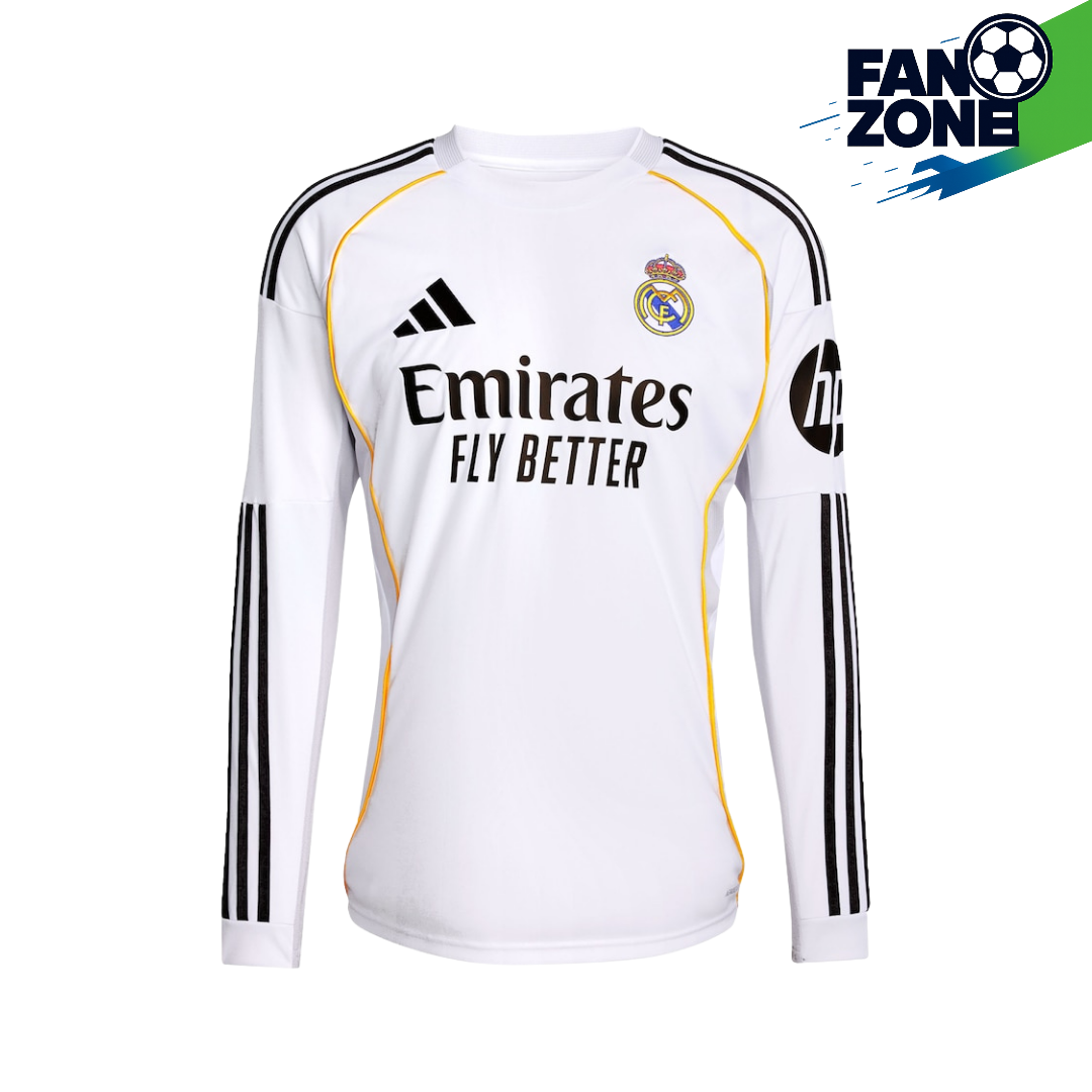 Adidas Real Madrid home Jersey Long sleeve 2025/26 Aeroready – Versión local Oficial