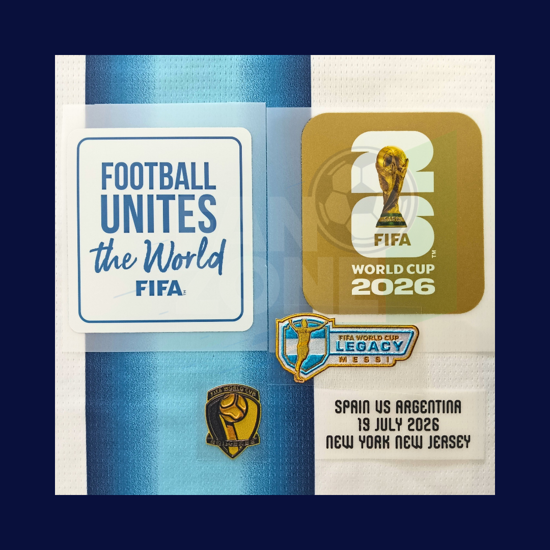 Kit Parches Final Mundial FIFA 2026 | Legacy Golden Boot Messi + Football Unites + World Cup 2026 + Match Details | Replica