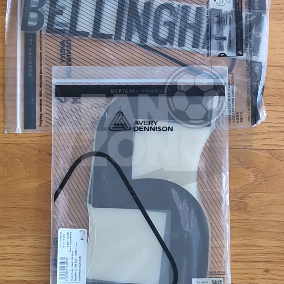 Real Madrid Home 5 BELLINGHAM authentic player nameset home 25/26 Cup UCL