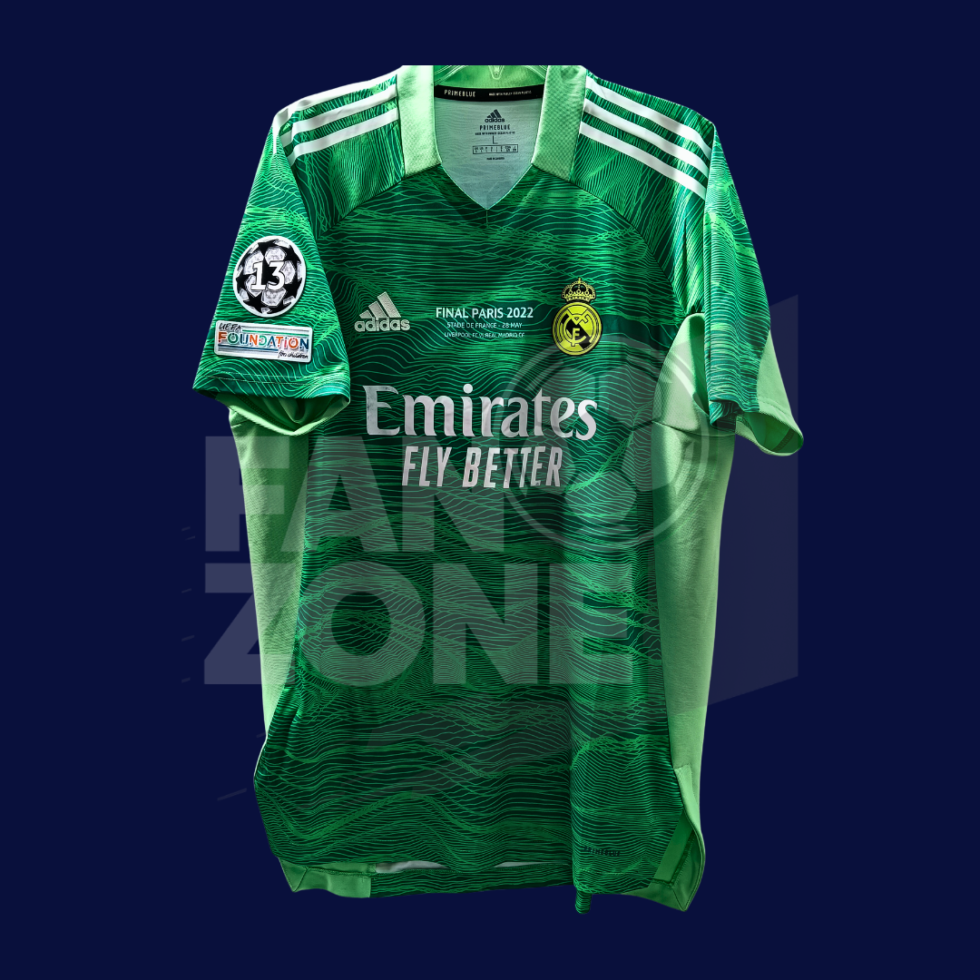 Jersey adidas Real Madrid Final París 2022 COURTOIS | Campeón Champions League *LARGE