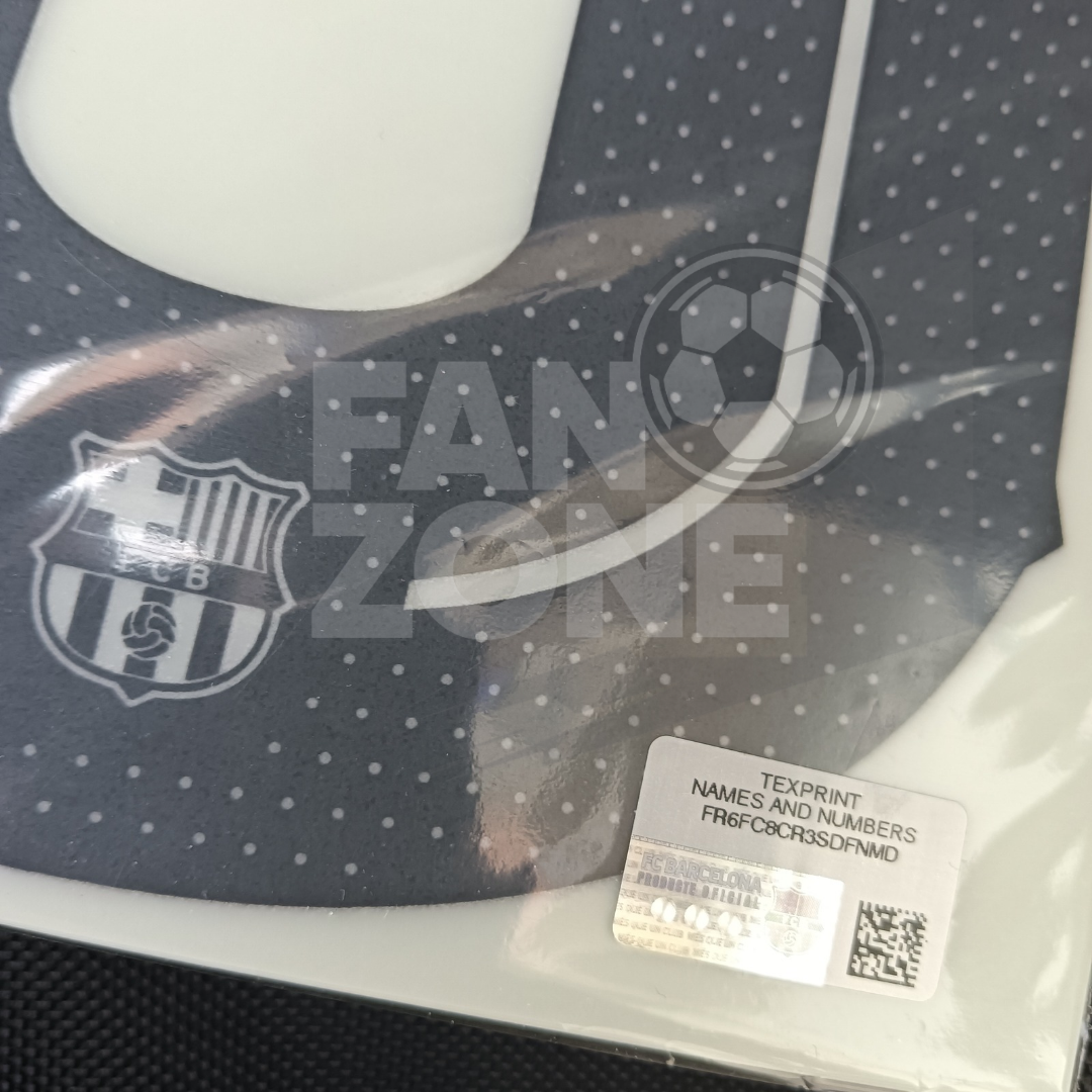 Official Lamine Yamal #10 Name Number Set – FC Barcelona away Kit 2025/26 | Champions League cup Player issue Stahls TPT