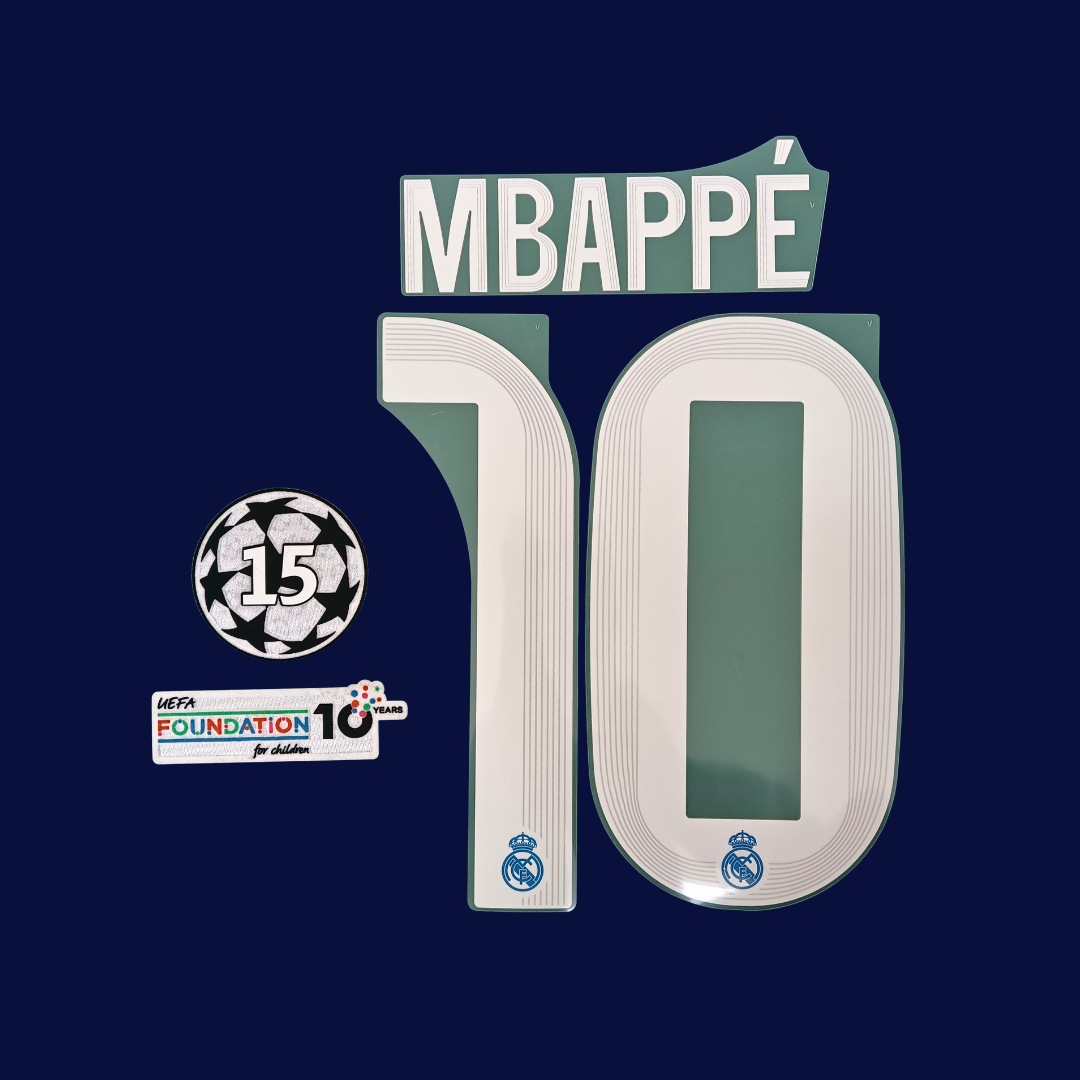 Kit Mbappe Real Madrid 2025/26 tercero | Numeracion y Parches Champions League