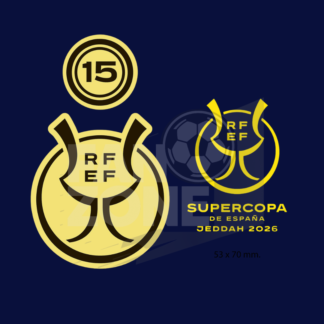 Supercopa de España 2026 FC Barcelona Full Patch Set – Player Issue Stahls TPT (MDT)