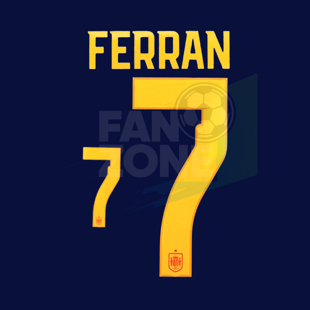 Numeracion FERRAN #7 España Local 2026/27 | Name Set Avery Dennison