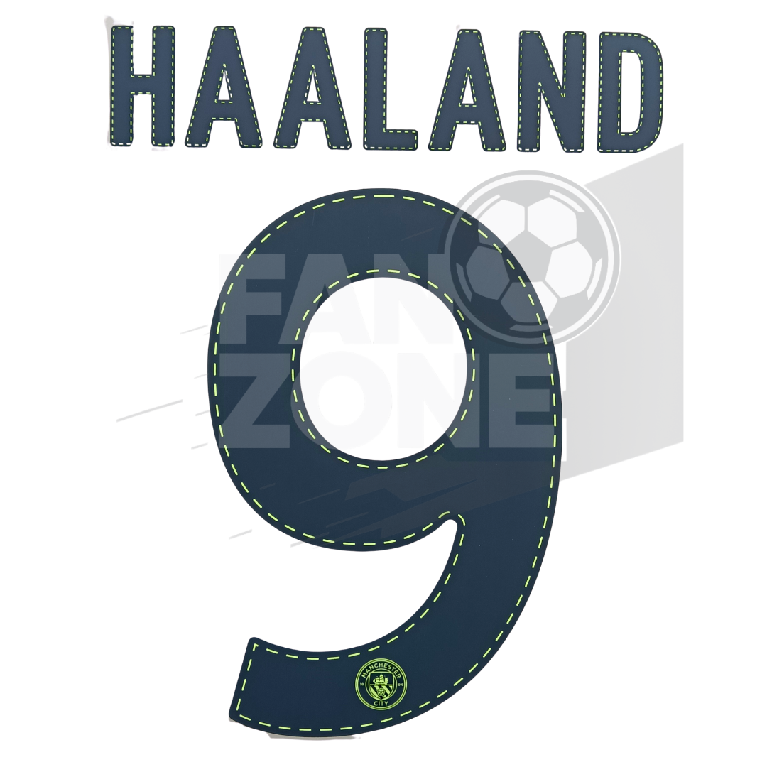 Official HAALAND #9 Name Set – Manchester City third Kit 2022/23 | Champions League cup Player issue Sporting iD