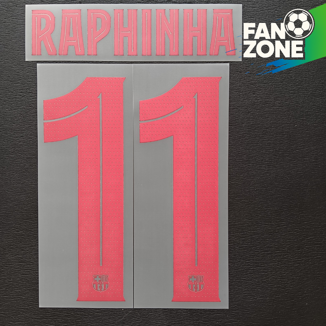 Official Raphinha #11 Name Set – FC Barcelona Away Kit 2024/25 | Champions League cup Player issue Stahls TPT