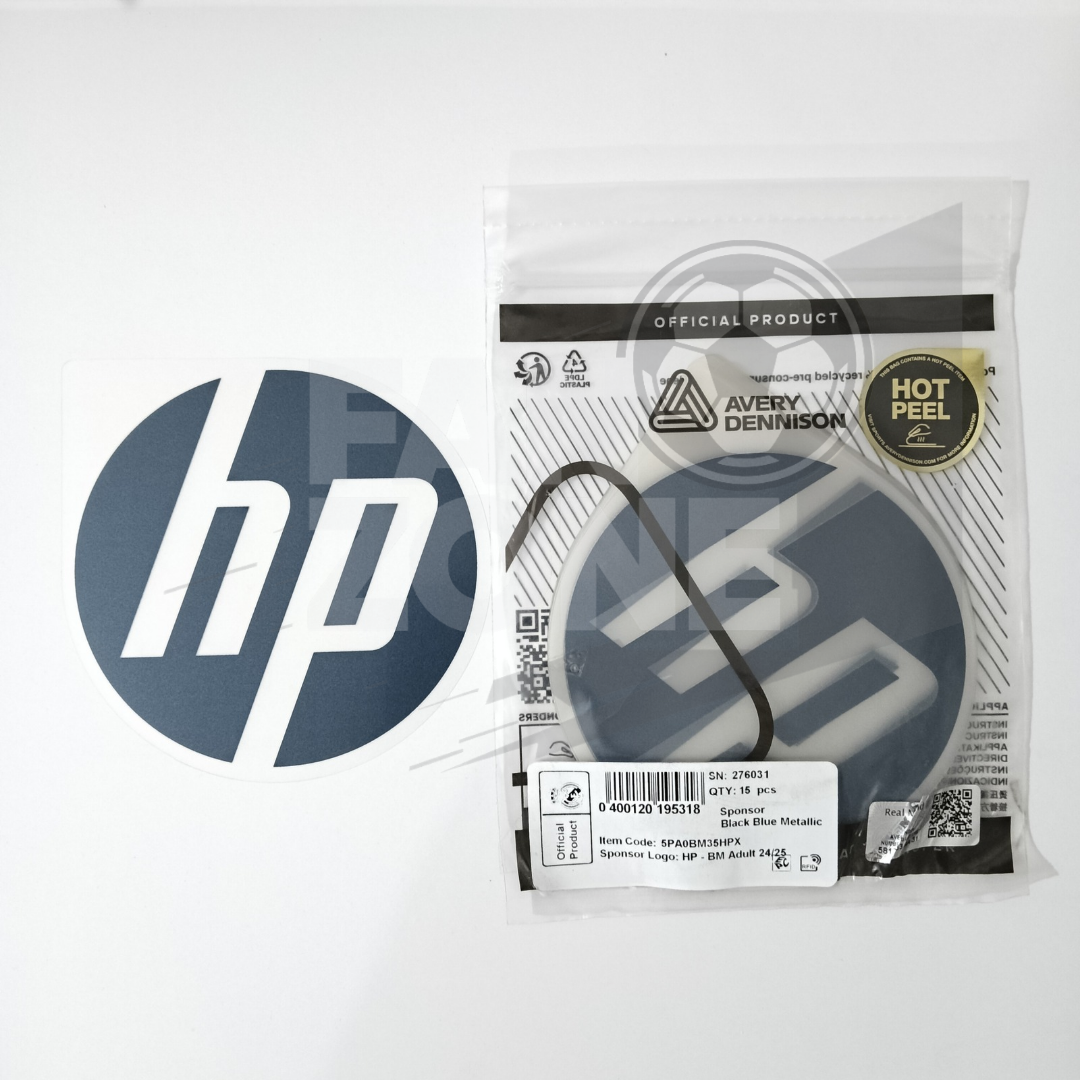 Official HP Logo –Real Madrid 2024/25 Away kit |Champions League cup La Liga Player Size Avery Dennison