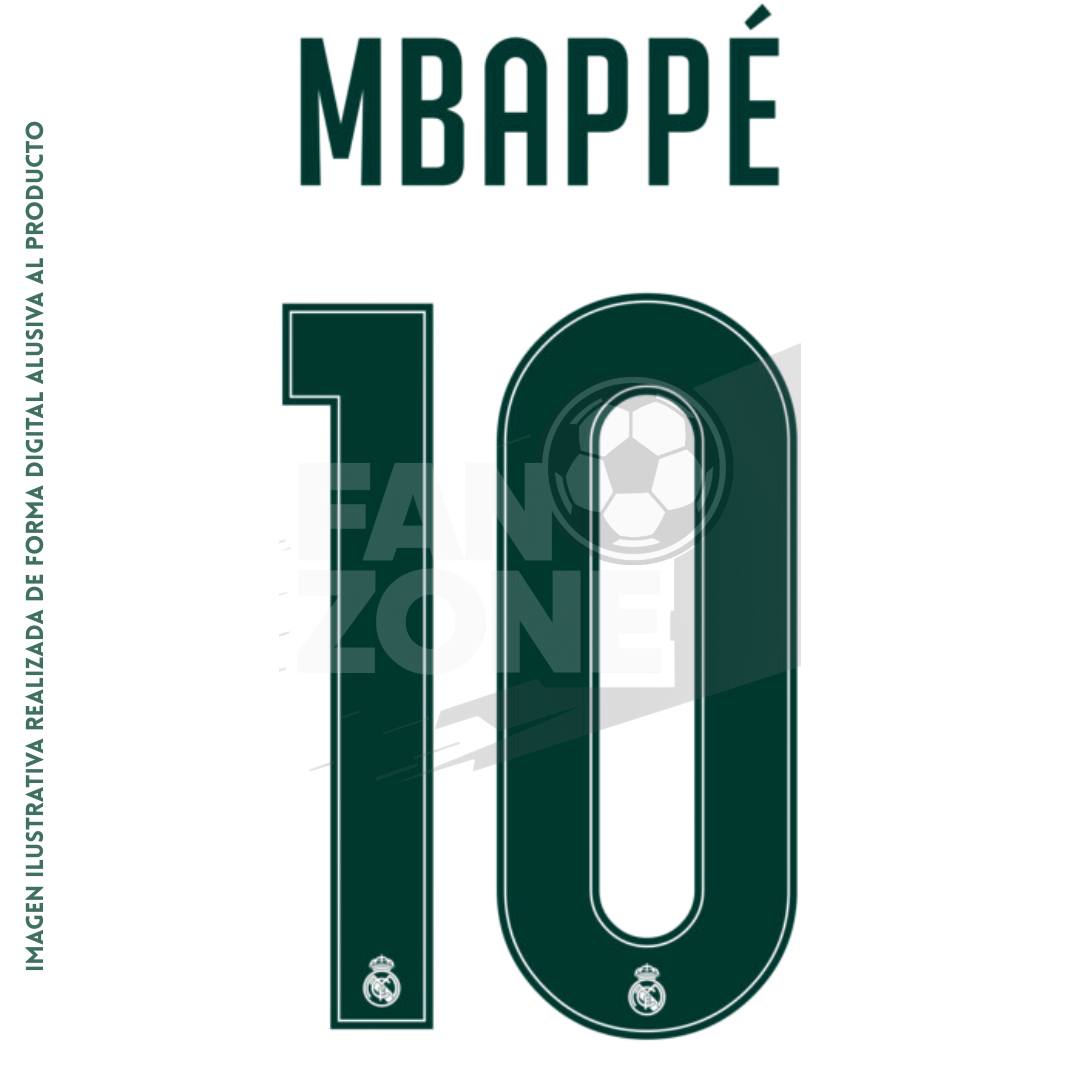 Numeración MBAPPE #10 Real Madrid 2026/27 local | Copa Champions League | Avery Dennison
