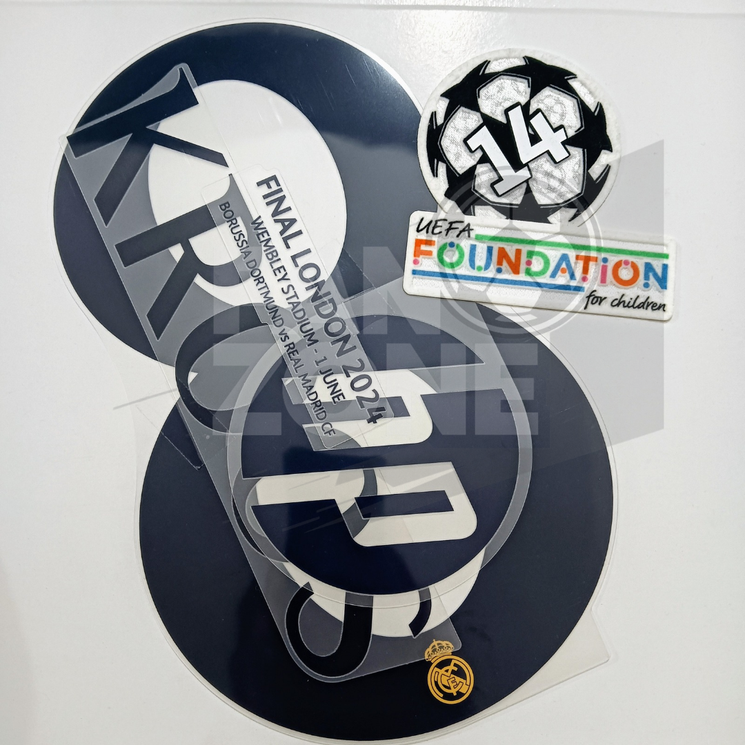 Final London 2024 KROOS Real Madrid full kit patch & nameset Champions League adult size
