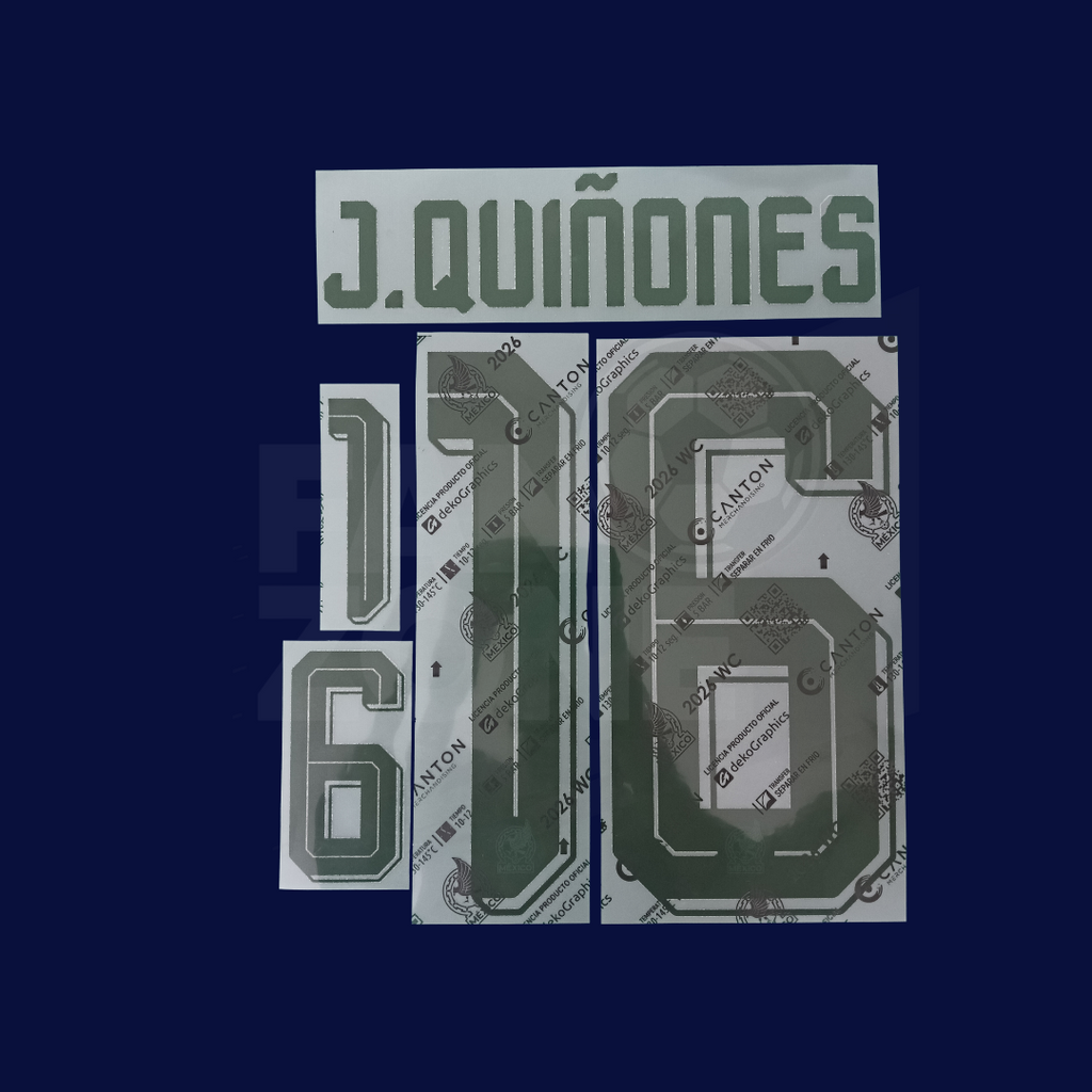 Numeración J. QUIÑONES #16 Mexico VISITA Mundial 2026 | Canton version jugador
