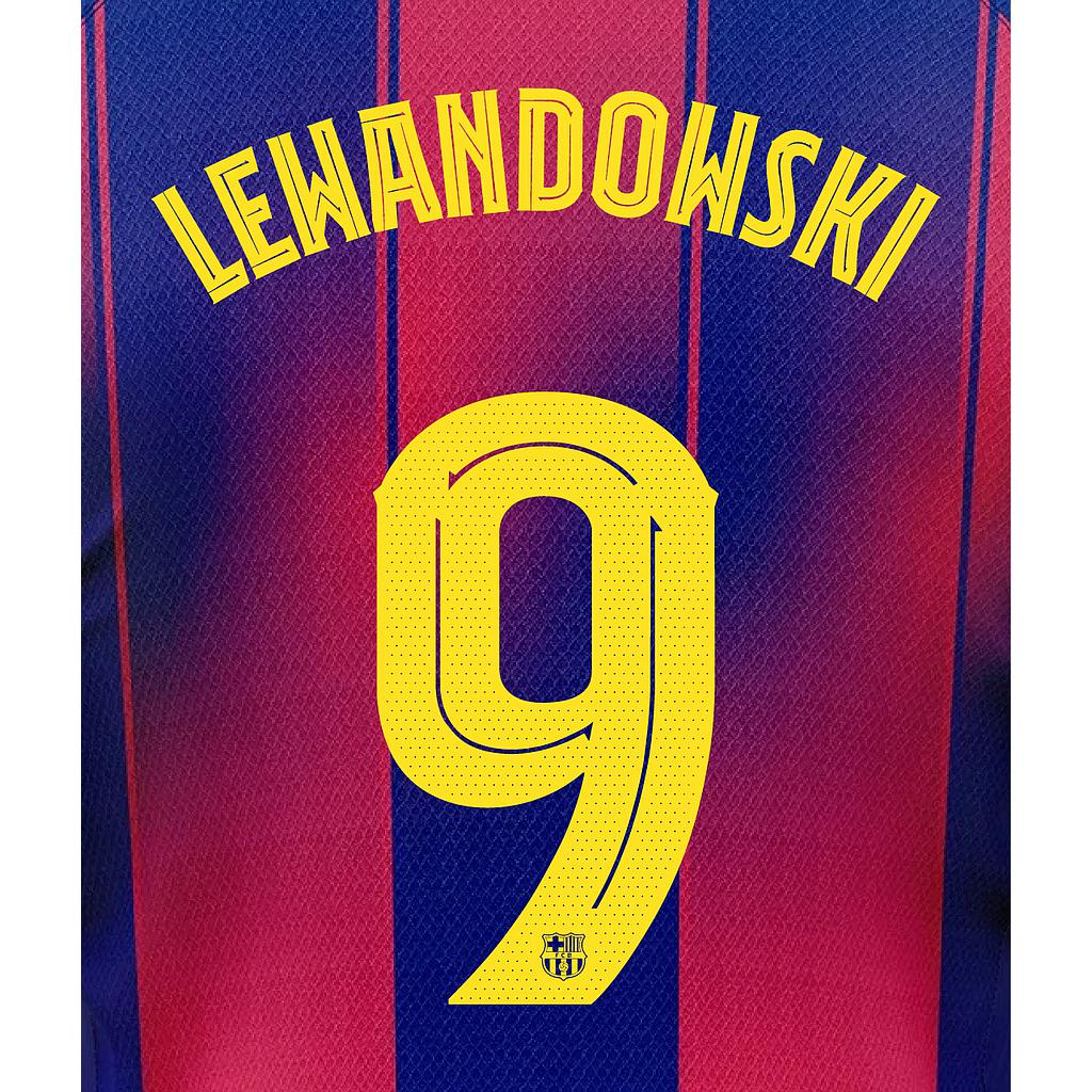 LEWANDOWSKI FC Barcelona Home champions League cup Nameset Player issue 25/26 home