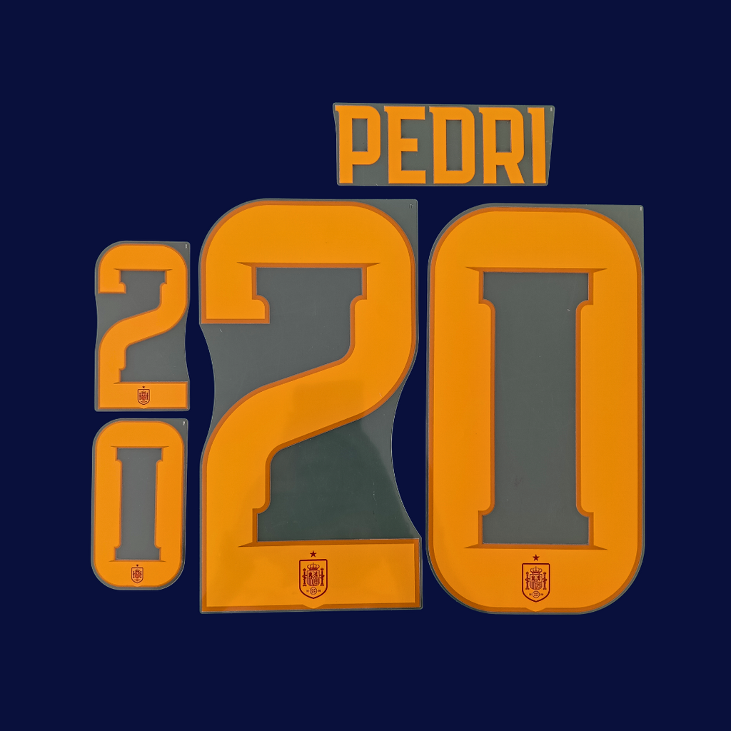 Numeracion PEDRI #20 España Local 2026/27 | Name Set Avery Dennison