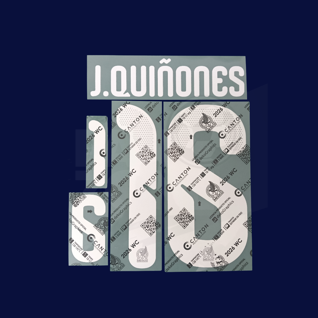 Numeración J. QUIÑONES #16 México LOCAL 2026 | Canton version jugador