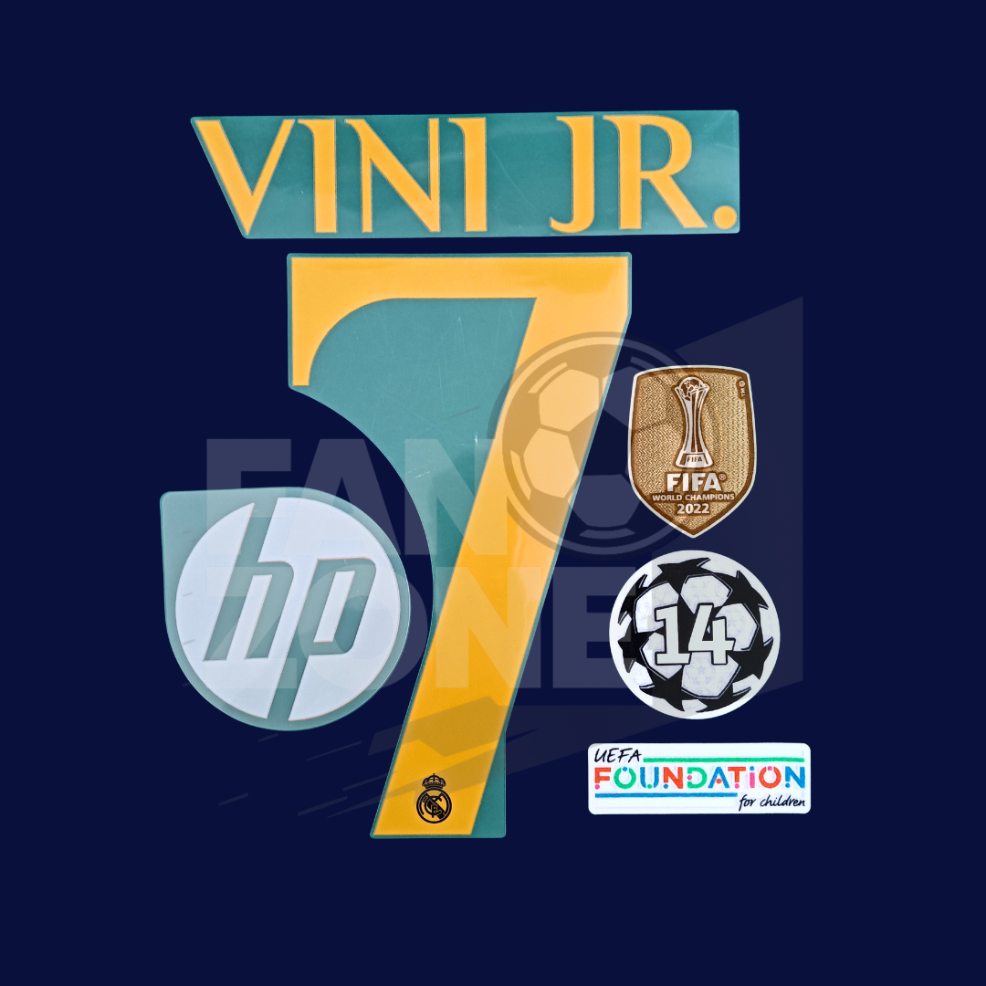 Full Kit VINI JR Real Madrid Visita/Tercera 2023/24 | Avery Dennison
