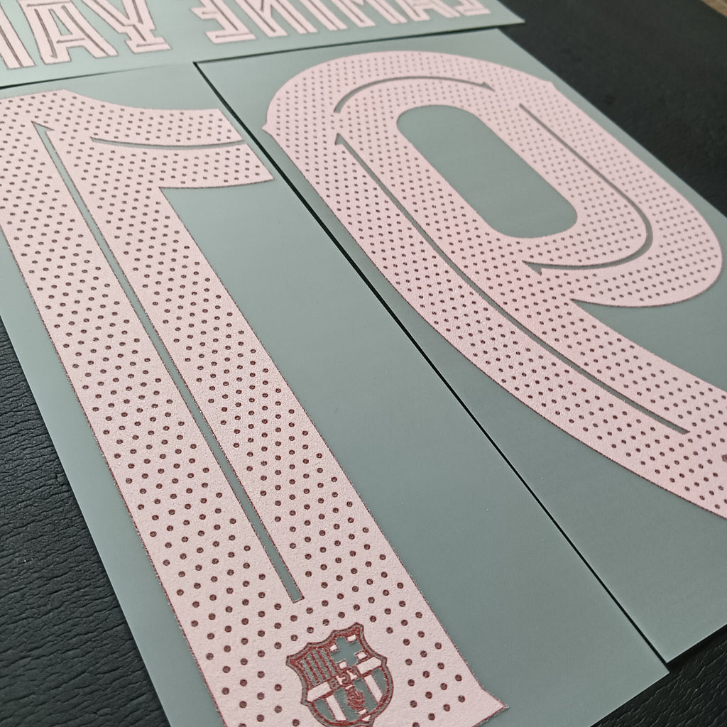 LAMINE YAMAL #19 name & number Champions League– FC Barcelona away  2024/25| player issue Stahls TPT