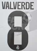 Official Federico Valverde #8 Name Number Set – Real Madrid Home Kit 2025/26 | Champions League Cup Player Size Avery Dennison