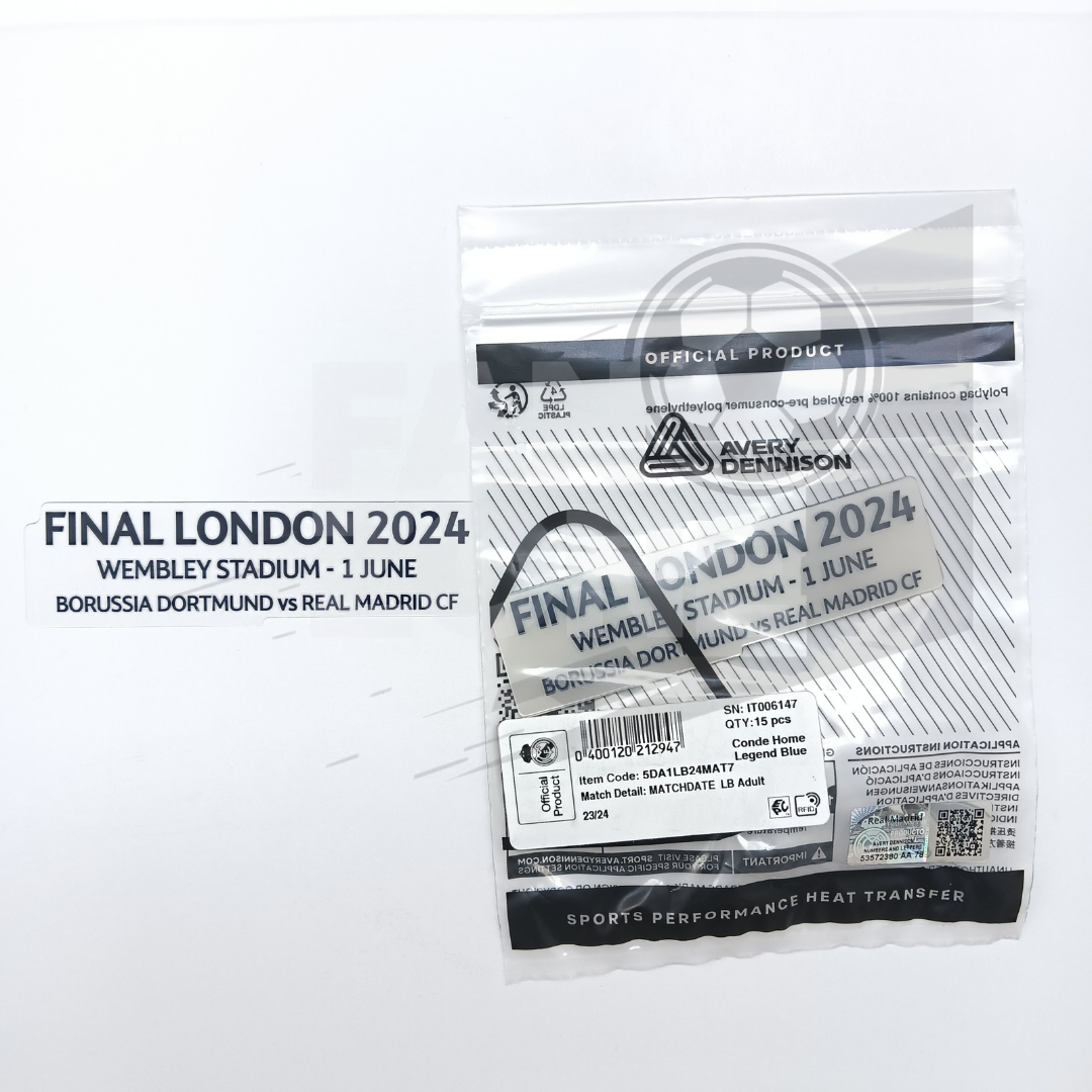 Official MDT LONDON 2024 –Real Madrid 2023/24 home kit |Champions League Final Avery Dennison