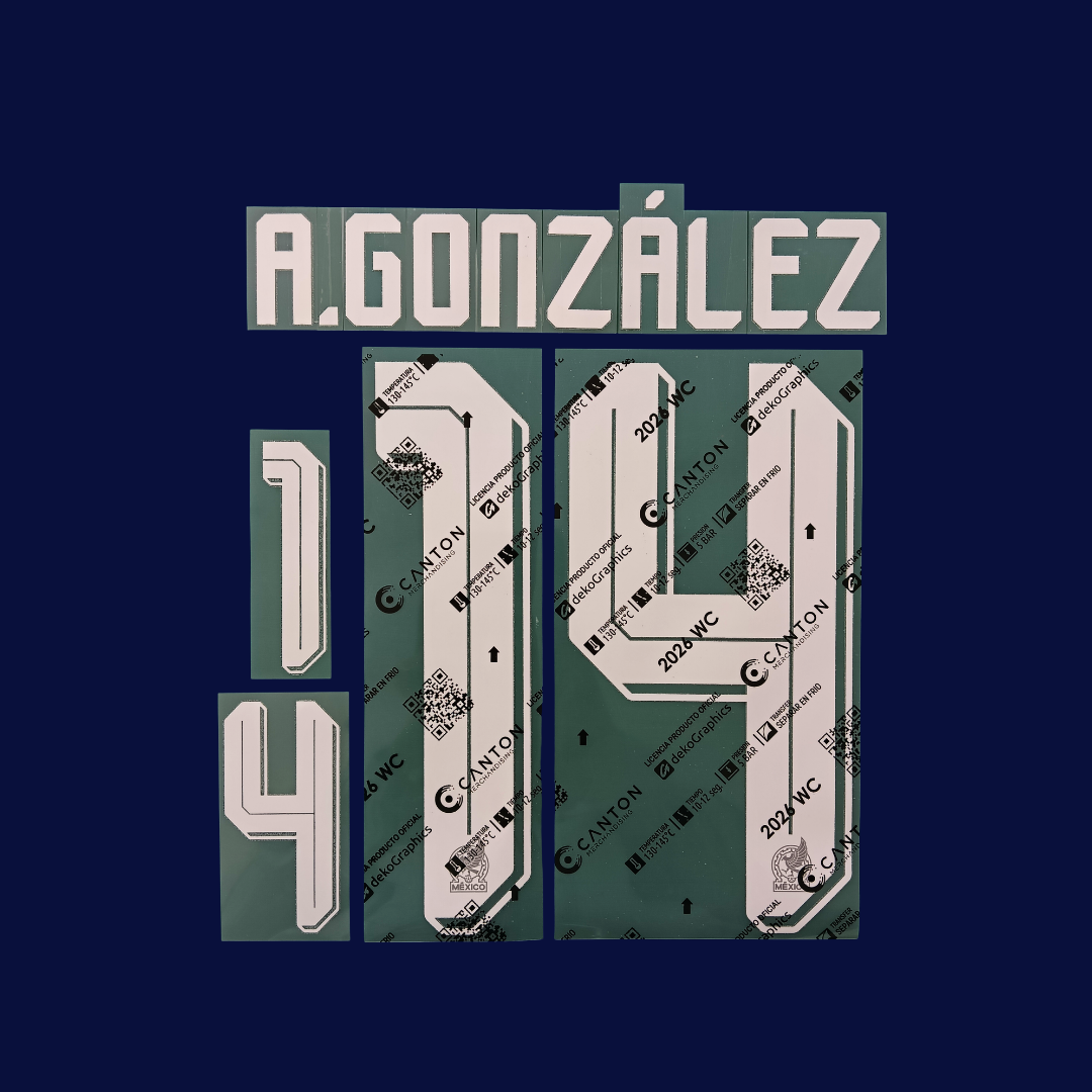 Numeración Hormiga A.GONZALEZ #14 México tercero 2026 | Canton version jugador