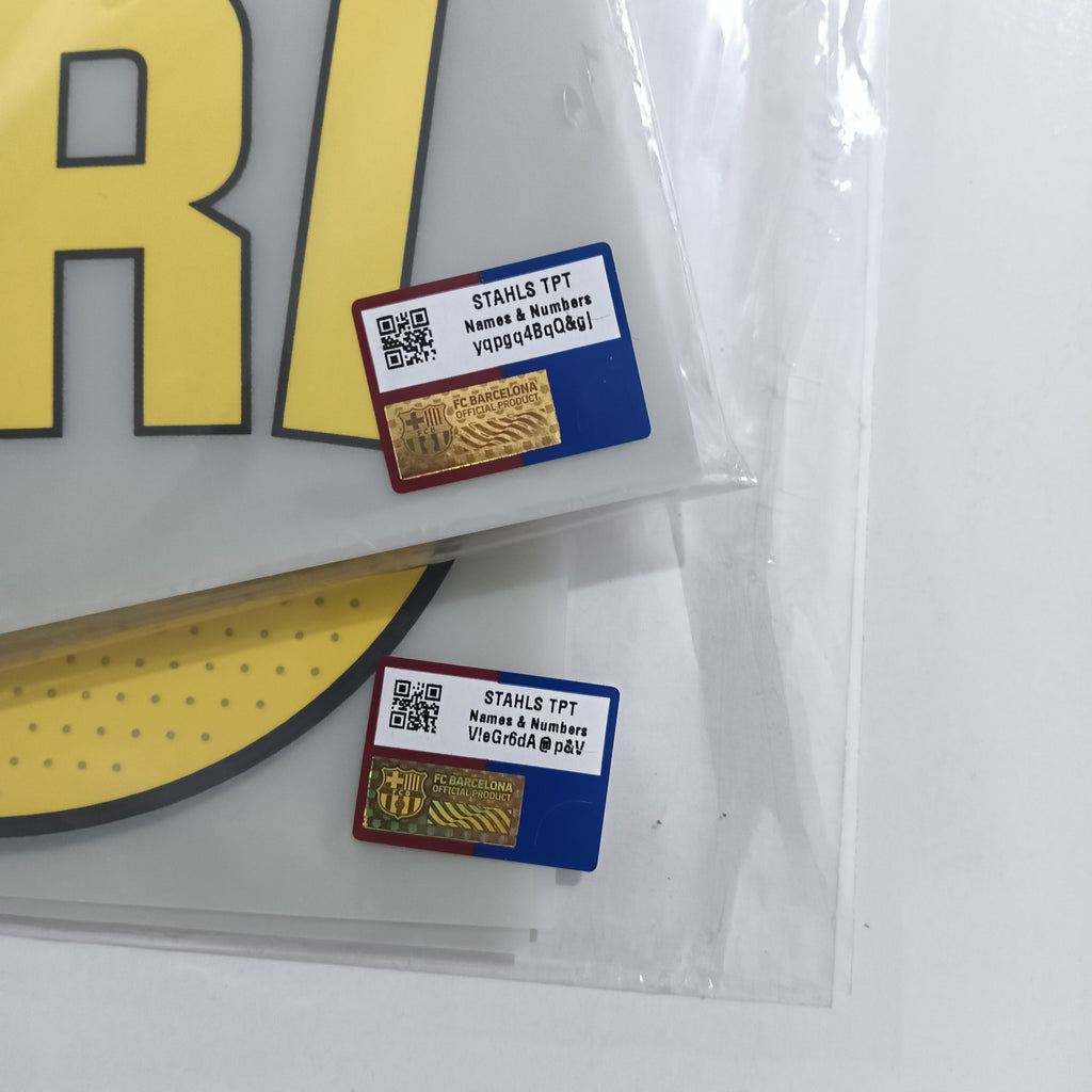 Official Pedri #8 Name Number Set – FC Barcelona home Kit 2025/26 | La Liga Player issue Stahls TPT