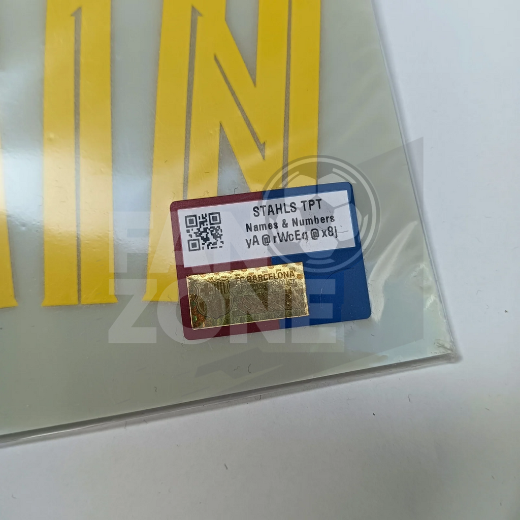 Official FERMIN #16 Name Set – FC Barcelona home Kit 2025/26 | Champions League cup Player issue Stahls TPT