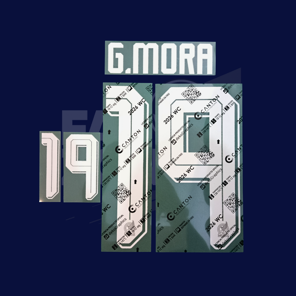 Numeración G. MORA #19 México TERCERO Mundial 2026 | Canton version jugador