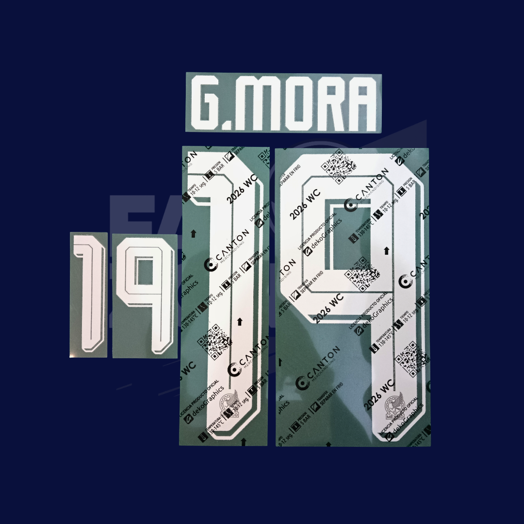 Numeración G. MORA #19 México TERCERO Mundial 2026 | Canton version jugador