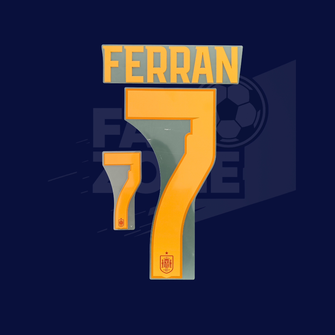 Numeracion FERRAN #7 España Local 2026/27 | Name Set Avery Dennison