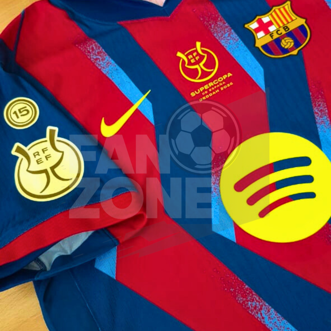 Kit LAMINE YAMAL Numeración y Parches Supercopa de España 2026 | Player Issue Stahls TPT