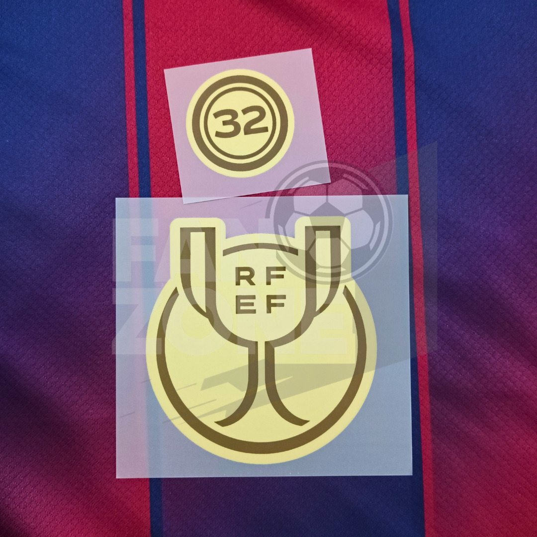 Kit de parches COPA DEL REY 2026 FC Barcelona | Versión jugador (Player Issue) Stahls TPT